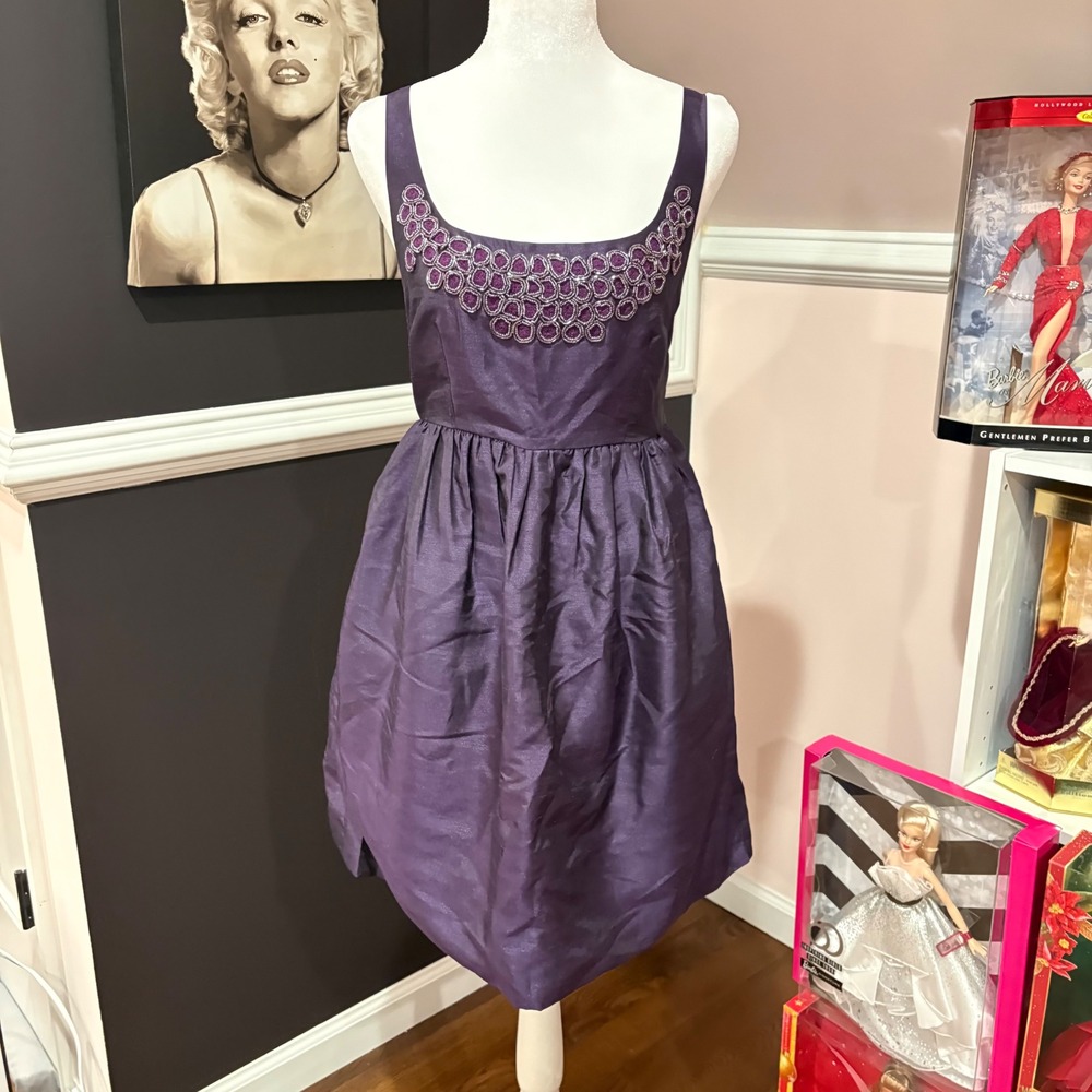 🍟y2k purple beaded baby doll dress medium